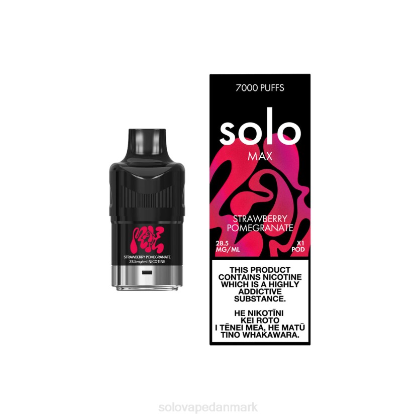 Solo Vape How To Use - Solo MAX pod jordbær granatæble 44ZL84